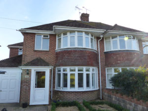 Semi-Detached House With Two Large Round Bay Window Shutters